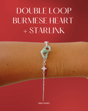 Load image into Gallery viewer, Double Loop Heart Jade + Starlink Bracelet