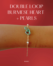 Load image into Gallery viewer, Double Loop Heart + Pearls