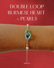 Load image into Gallery viewer, Double Loop Heart + Pearls