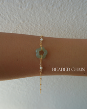 Load image into Gallery viewer, Flower Jade Bracelet + PEARLS