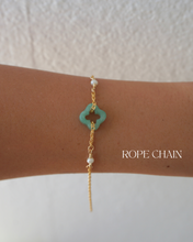 Load image into Gallery viewer, Clover Jade Bracelet + PEARLS