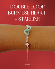 Load image into Gallery viewer, Double Loop Heart Jade + Starlink Bracelet
