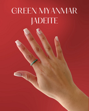 Load image into Gallery viewer, Natural Green Jadeite Bamboo Ring
