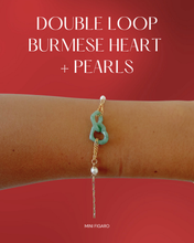Load image into Gallery viewer, Double Loop Heart + Pearls
