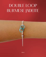 Load image into Gallery viewer, Double Loop Burmese Jade + STARLINK  Bracelet
