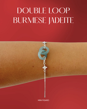 Load image into Gallery viewer, Double Loop Burmese Jade + STARLINK  Bracelet
