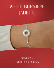 Load image into Gallery viewer, Sakura Asymmetrical WHITE Jade Bracelet
